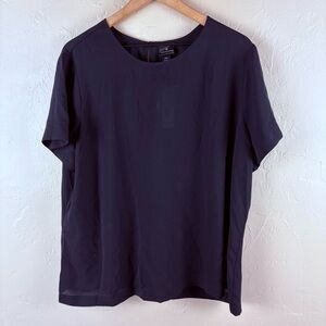 NWT Worthington Black Short Sleeve Blouse Shell Top XXL